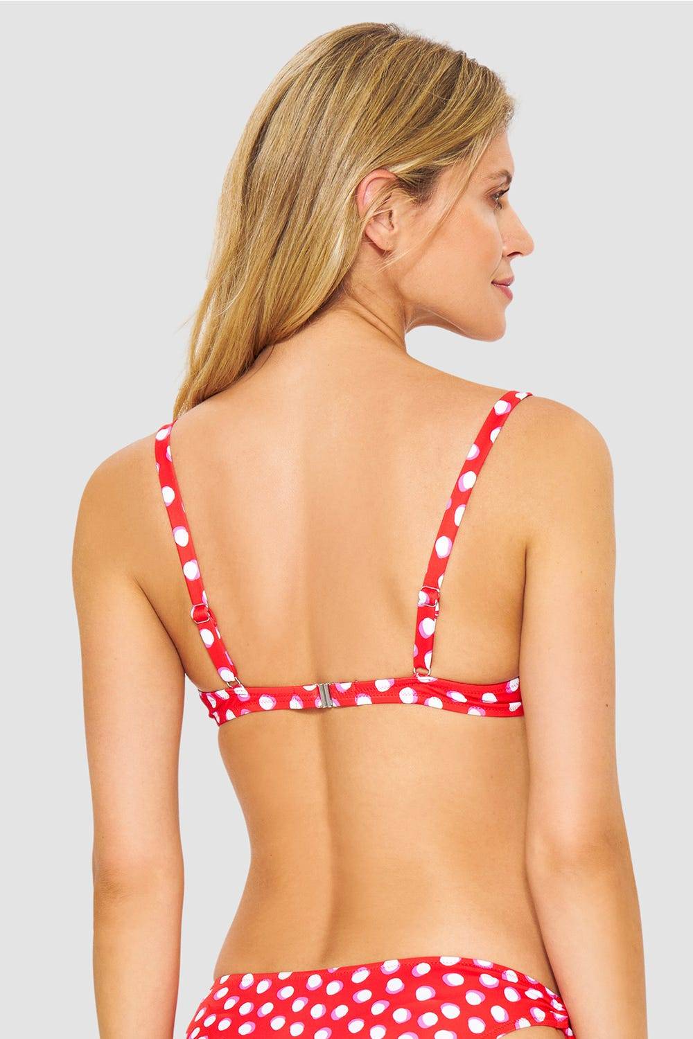 Rösch Bikini-Oberteil Im Retro-Tupfendruck Rot-Weiß