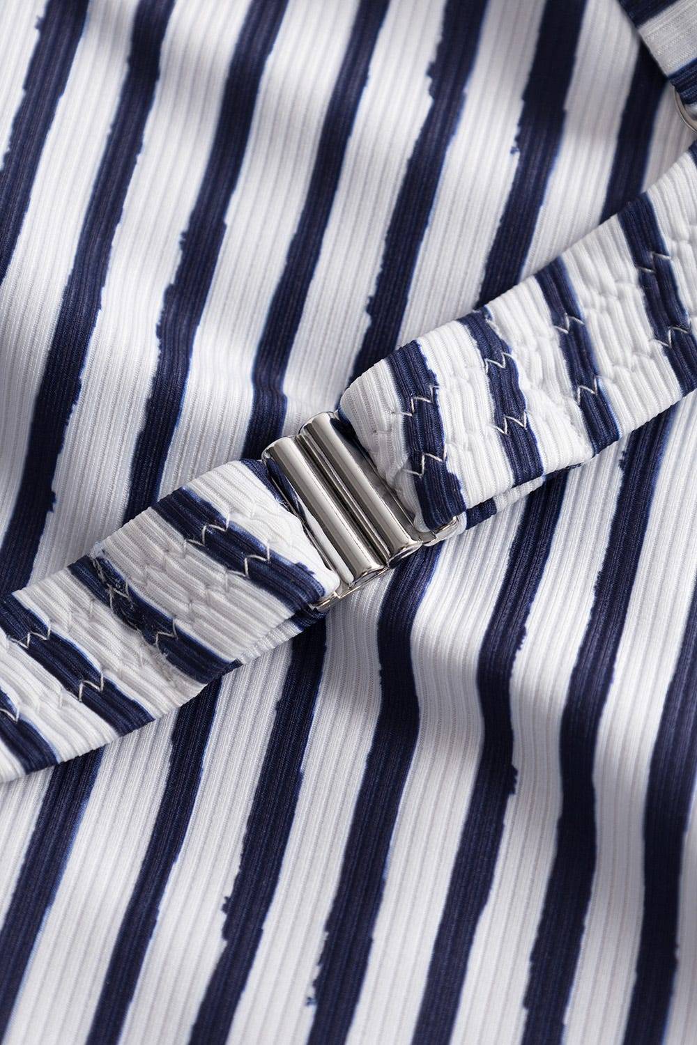 Rösch Bikini Oberteil Im Streifen-Druck Raffungen Bügel Recyceltes Polyester/Elasthan