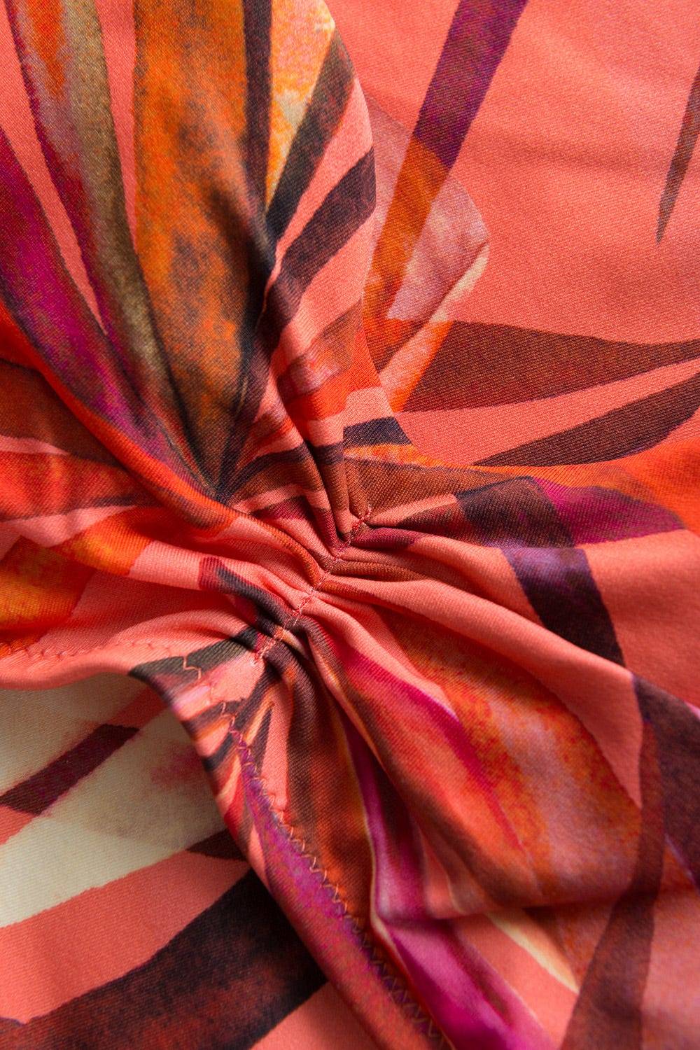 Rösch Bikini-Oberteil Mit Buntem Blätter-Druck Raffung Recyceltes Polyamid/Elasthan