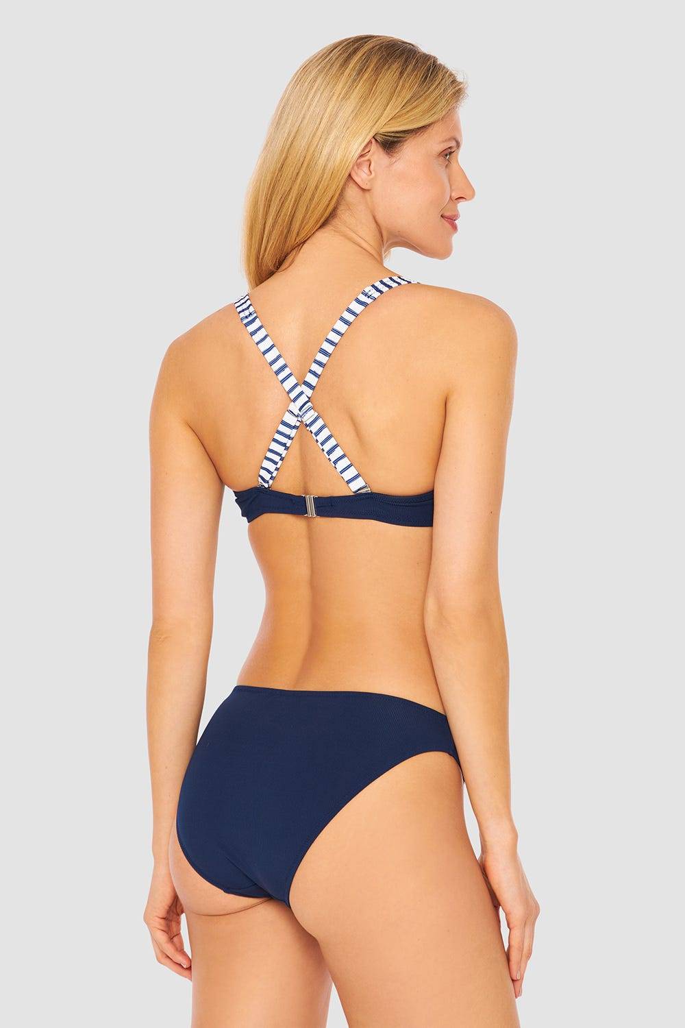 Rösch Bikini Oberteil Mit Streifen-Details Ripp überkreuzt Recyceltes Polyester/Elasthan