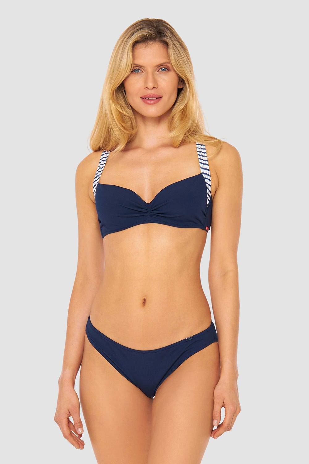 Rösch Bikini Oberteil Mit Streifen-Details Ripp überkreuzt Recyceltes Polyester/Elasthan