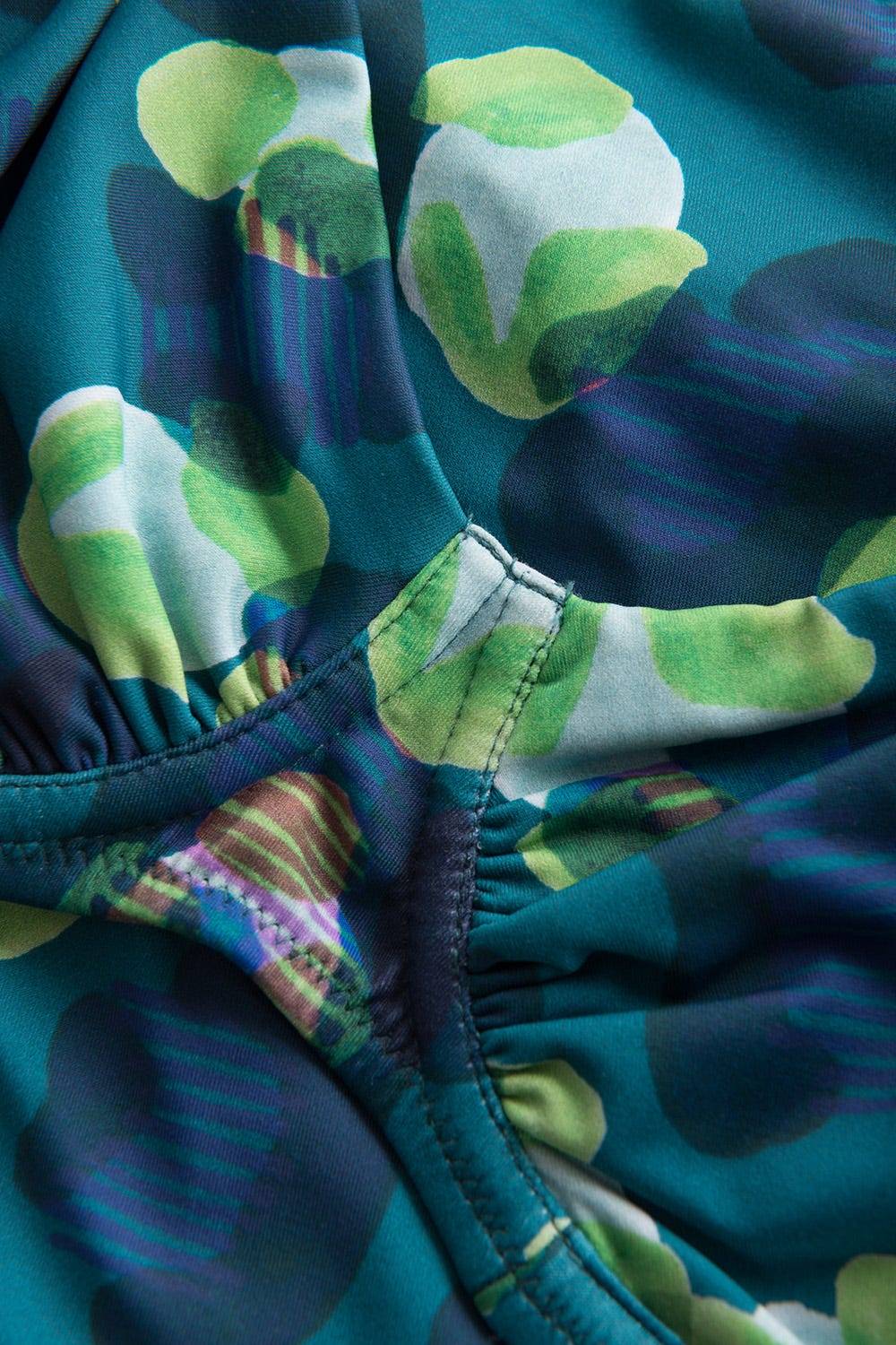 Rösch Bikini-Top Mit Raffungen Im Grünen Leo-Design Recyceltes Polyamid/Elasthan