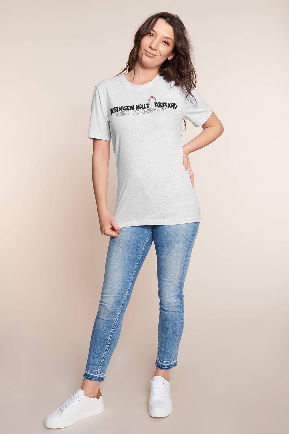 Rösch Charity-Shirt, Limitiertes T-Shirt Mit Motivdruck - "Tübingen Hält Abstand"