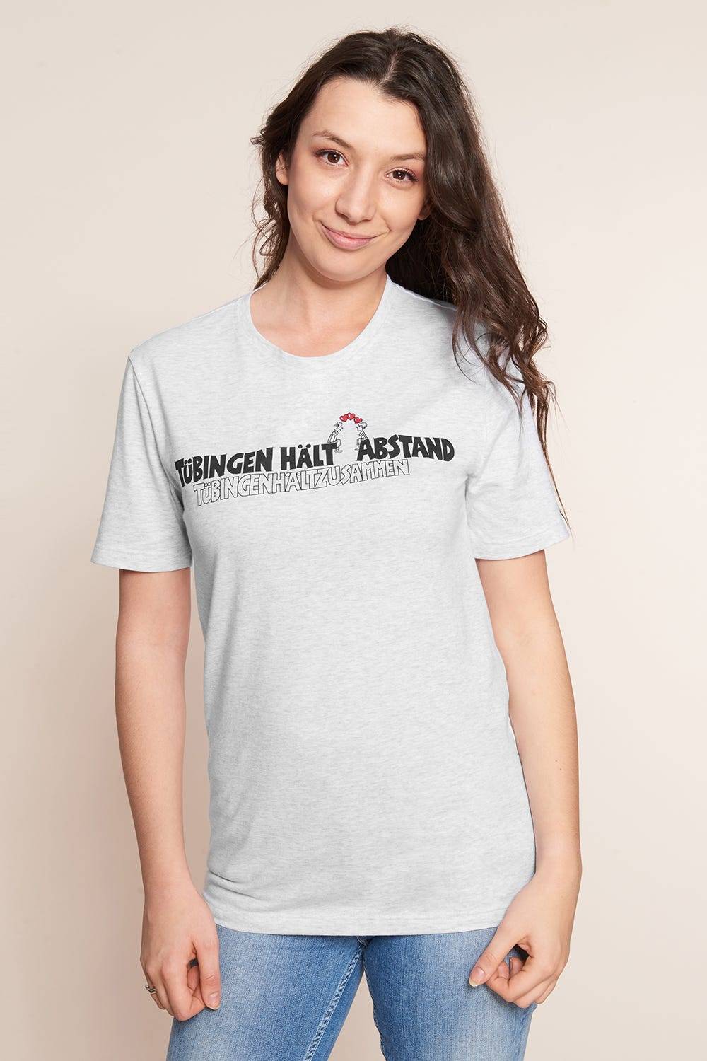 Rösch Charity-Shirt, Limitiertes T-Shirt mit Motivdruck - "Tübingen hält Abstand"