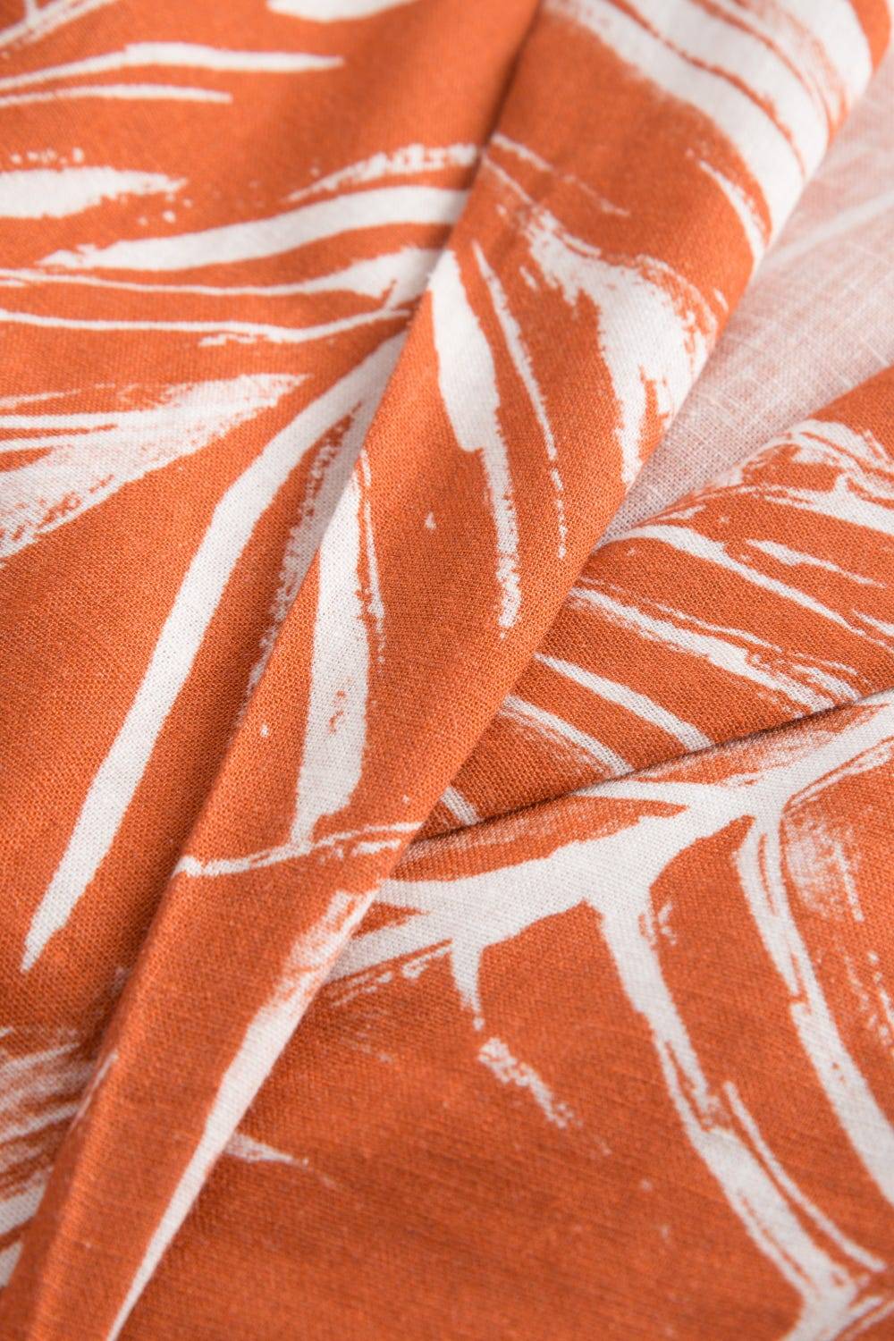 Rösch Freizeitkleid Im Sommerlichen Blätter-Druck Wickelform Leinen/Viskose