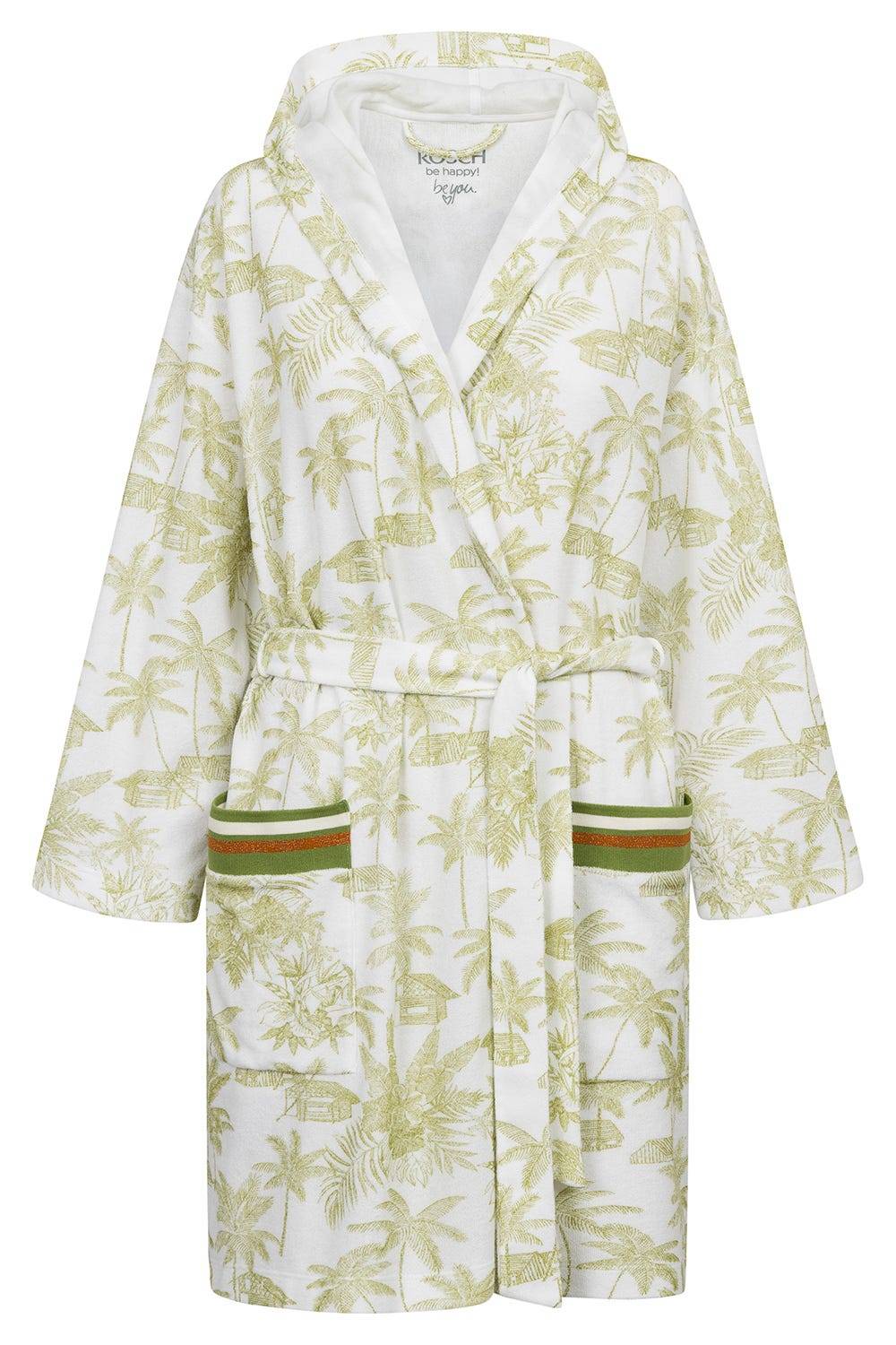 Rösch Frottee-Mantel Im Palmenprint Baumwolle/Polyester