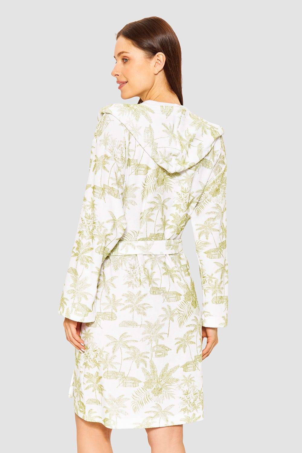 Rösch Frottee-Mantel Im Palmenprint Baumwolle/Polyester