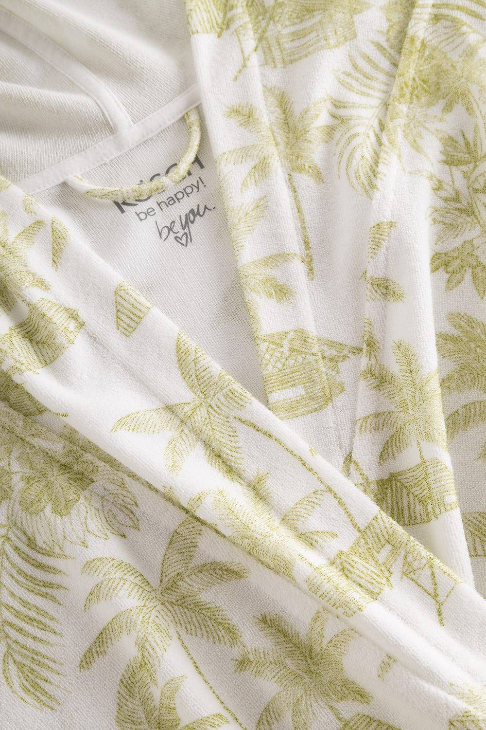 Rösch Frottee-Mantel Im Palmenprint Baumwolle/Polyester