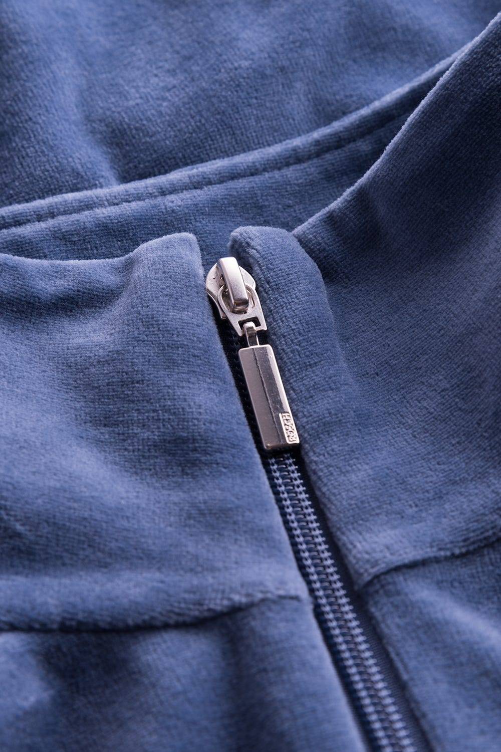 Rösch Hausanzug Aus Nicki Blouson-Style Sportive Streifen Stickbündchen Baumwolle/Polyester