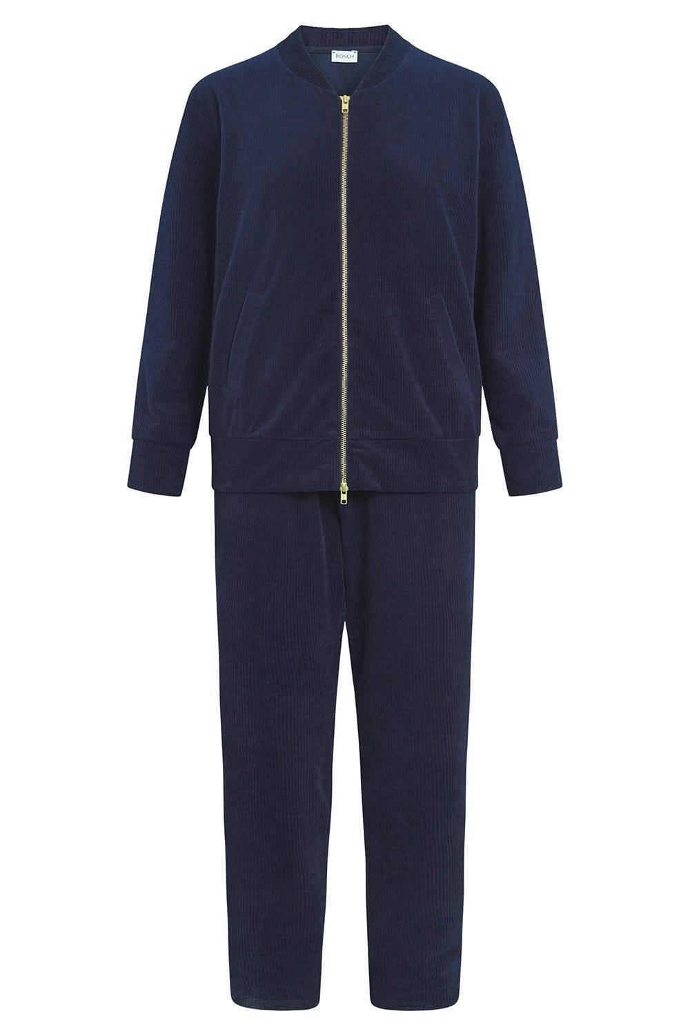 Rösch Hausanzug In Nachtblau Aus Cord Baumwolle/Polyester