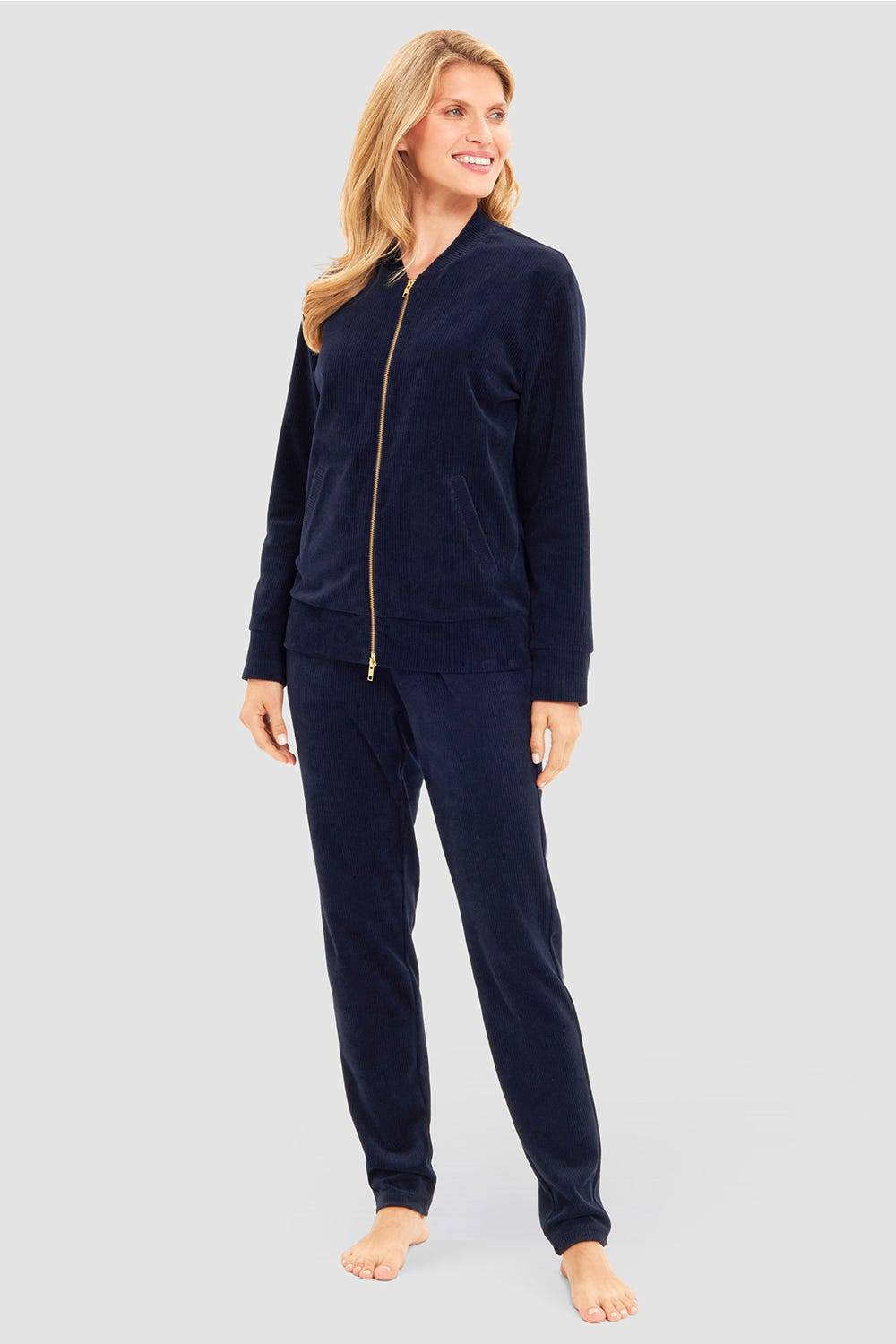 Rösch Hausanzug in Nachtblau aus Cord Baumwolle/Polyester