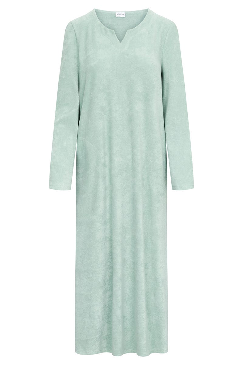 Rösch Hauskleid Aus Frottee In Mintgrün Maxilänge Baumwolle/Polyester