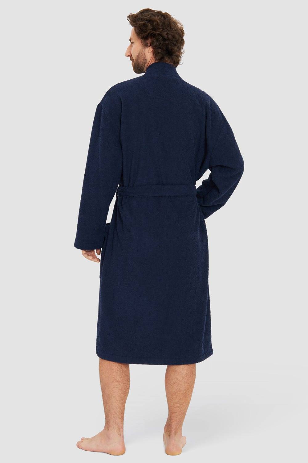 Rösch Herren Bademantel Aus Frottee Midi Baumwolle/Polyester