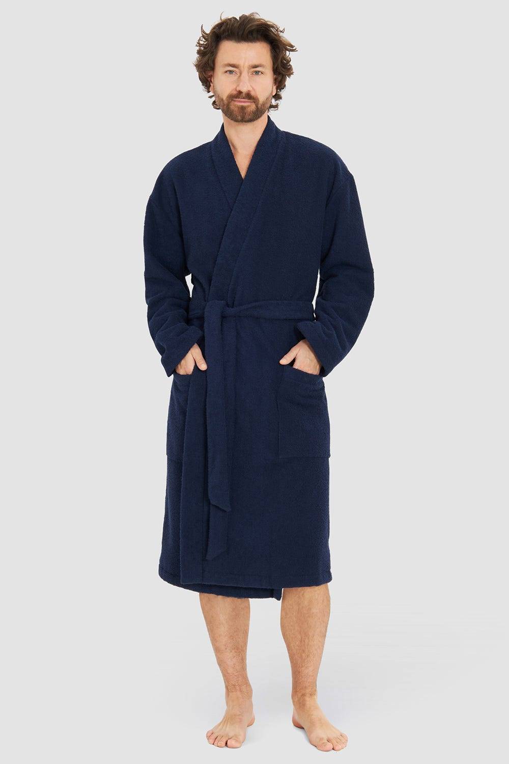 Rösch Herren Bademantel aus Frottee Midi Baumwolle/Polyester Rösch Herren Bademantel aus Frottee Midi Baumwolle/Polyester