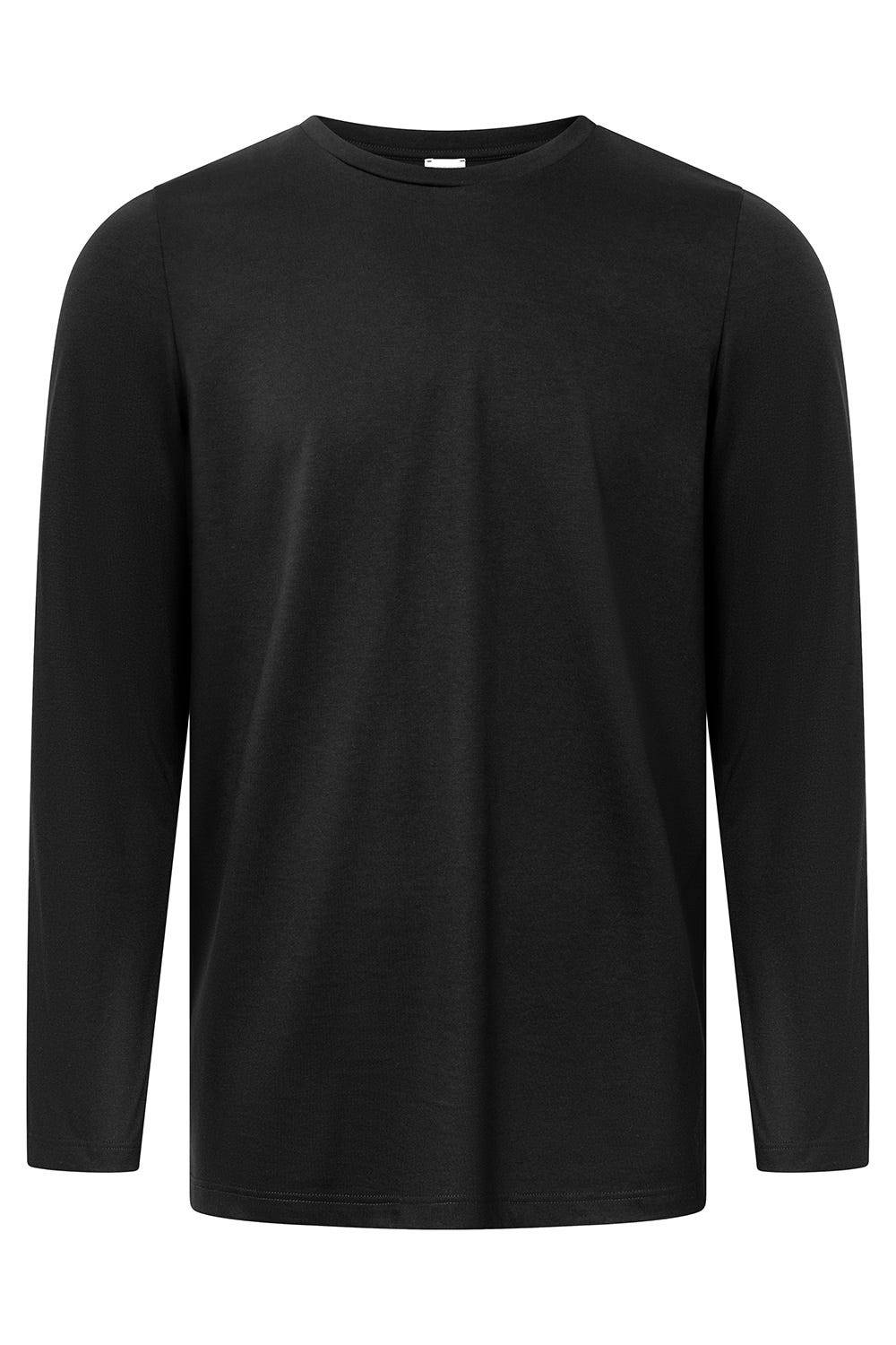 Rösch Herren Basic T-Shirt Langarm Mit Rundhals Klassisch Baumwolle/Elasthan