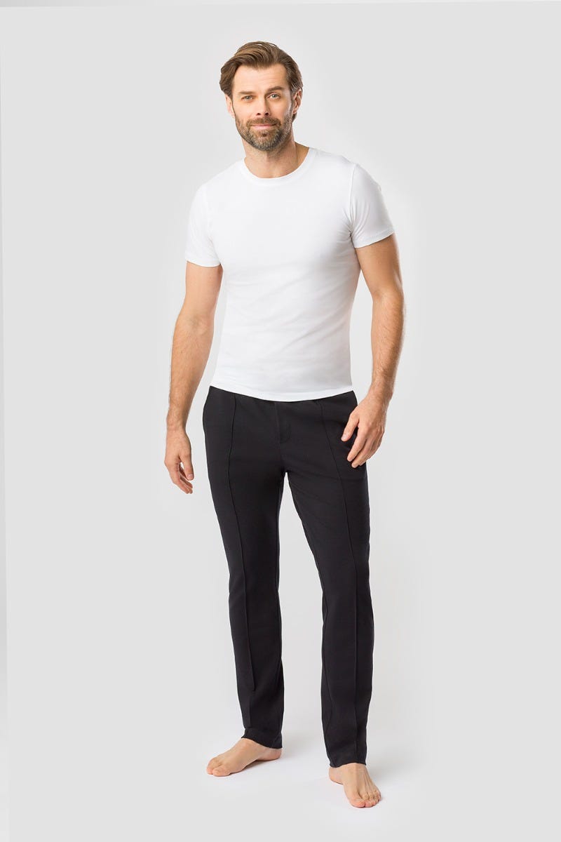 Rösch Herren Basic T-Shirt Mit Rundhals Klassisch Baumwolle/Elasthan