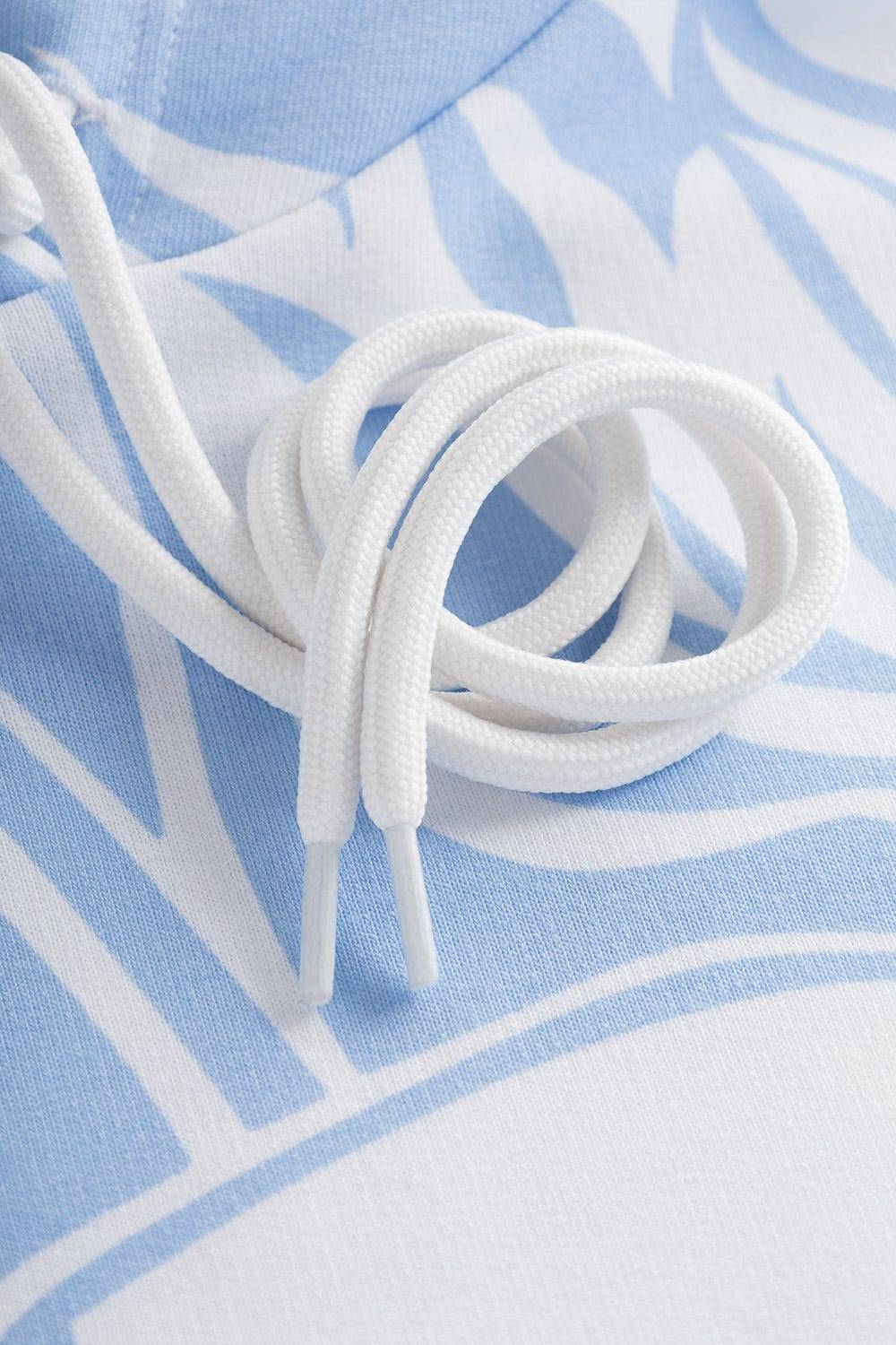 Rösch Hoodie Im Grafischen Druck Hellblau Kapuzenpullover Baumwolle/Elasthan