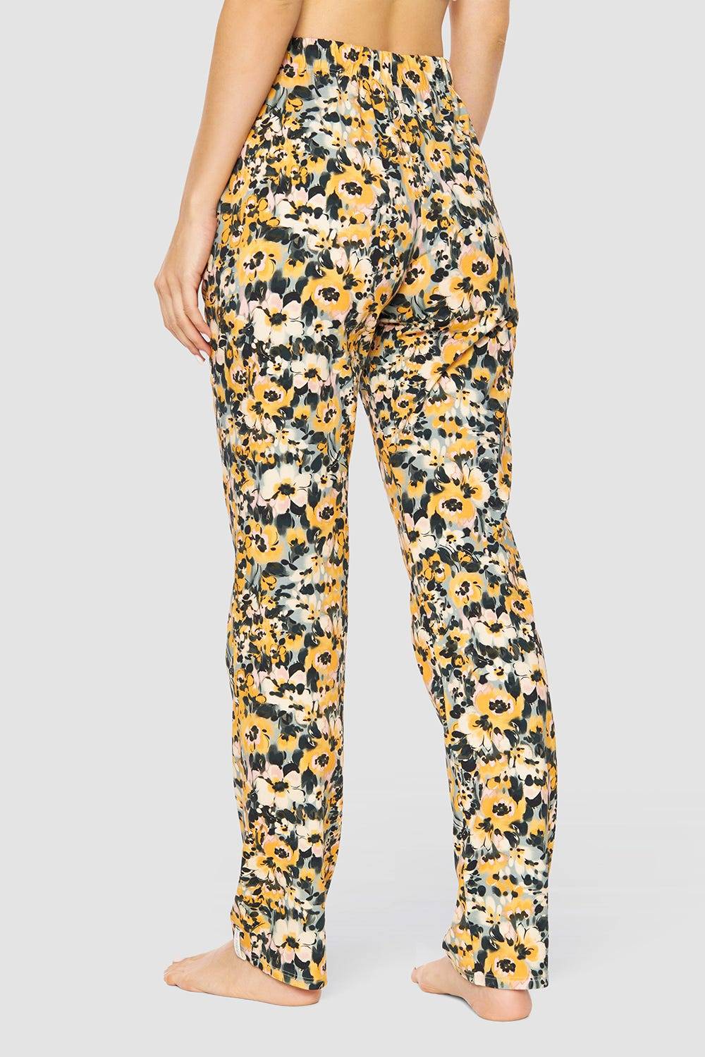 Rösch Hose Im Gelben Blumenmuster Baumwolle/Elasthan
