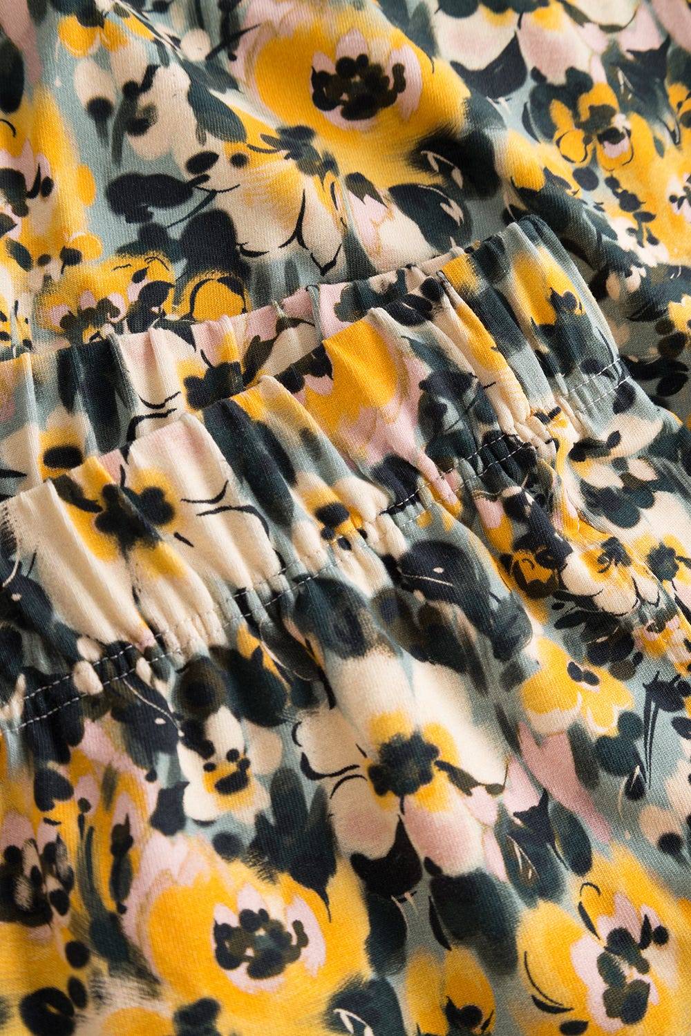 Rösch Hose Im Gelben Blumenmuster Baumwolle/Elasthan