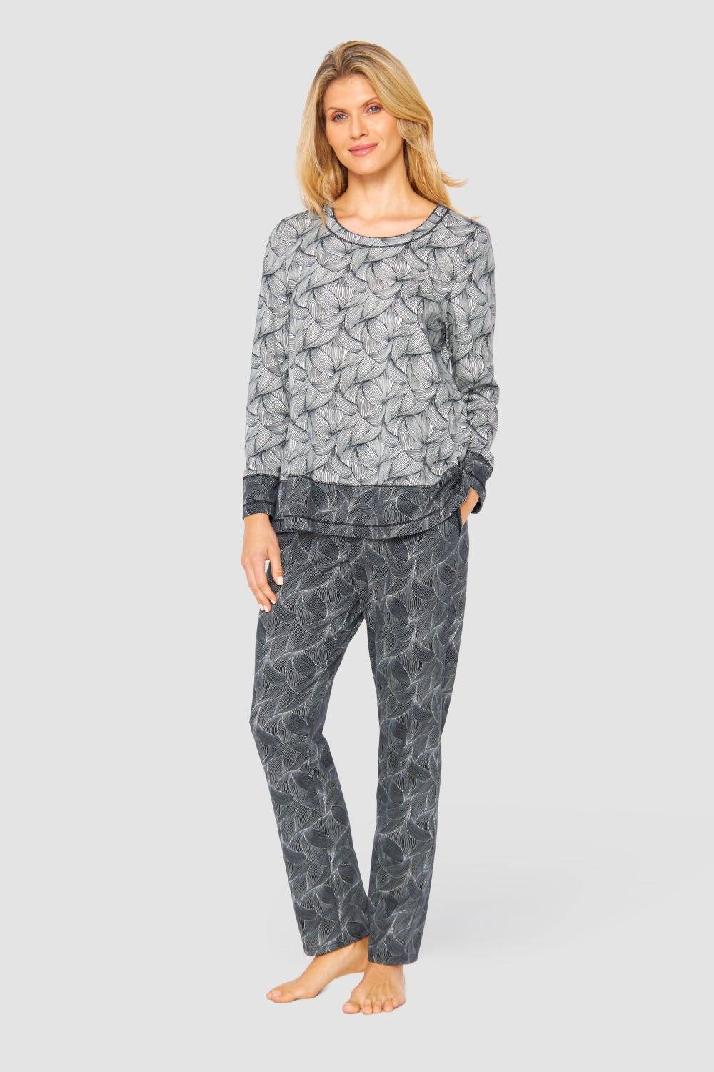 Rösch Hose Im Schwarz-weißen Druck Baumwolle/Modal Große Größen Bis 54