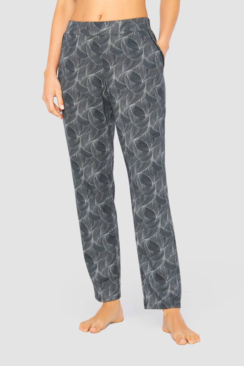 Rösch Hose im schwarz-weißen Druck Baumwolle/Modal Große Größen bis 54