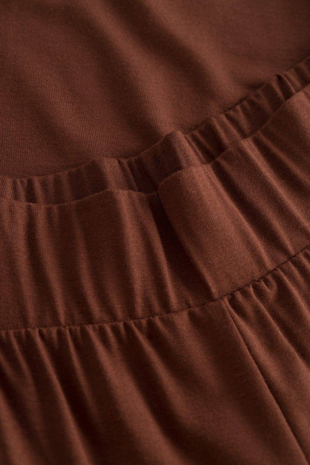 Rösch Hose Mit Weitem Bein Braun Basic Viskose/Elasthan