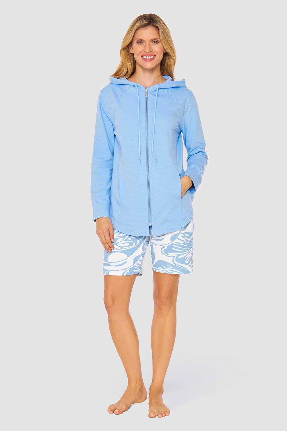 Rösch Jacke Mit Kapuze Und Reißverschluss Sweat Taschen Baumwolle/Elasthan