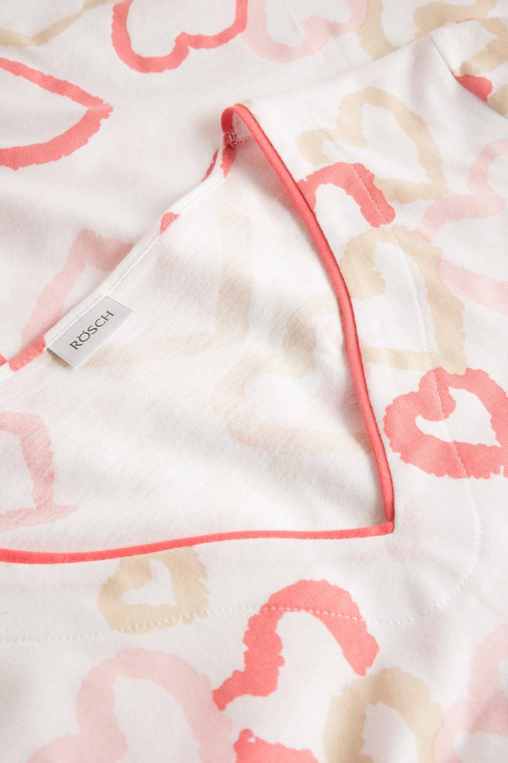 Rösch Kurzer Pyjama Im Herzen-Druck V-Ausschnitt Bermuda 100% Baumwolle