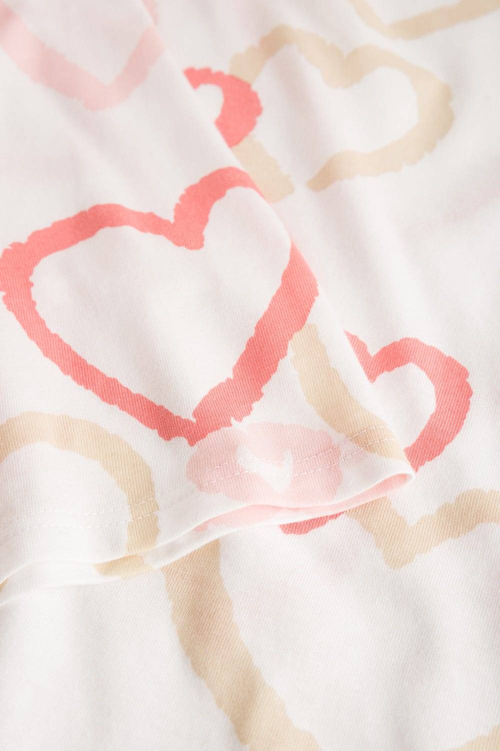 Rösch Kurzer Pyjama Im Herzen-Druck V-Ausschnitt Bermuda 100% Baumwolle