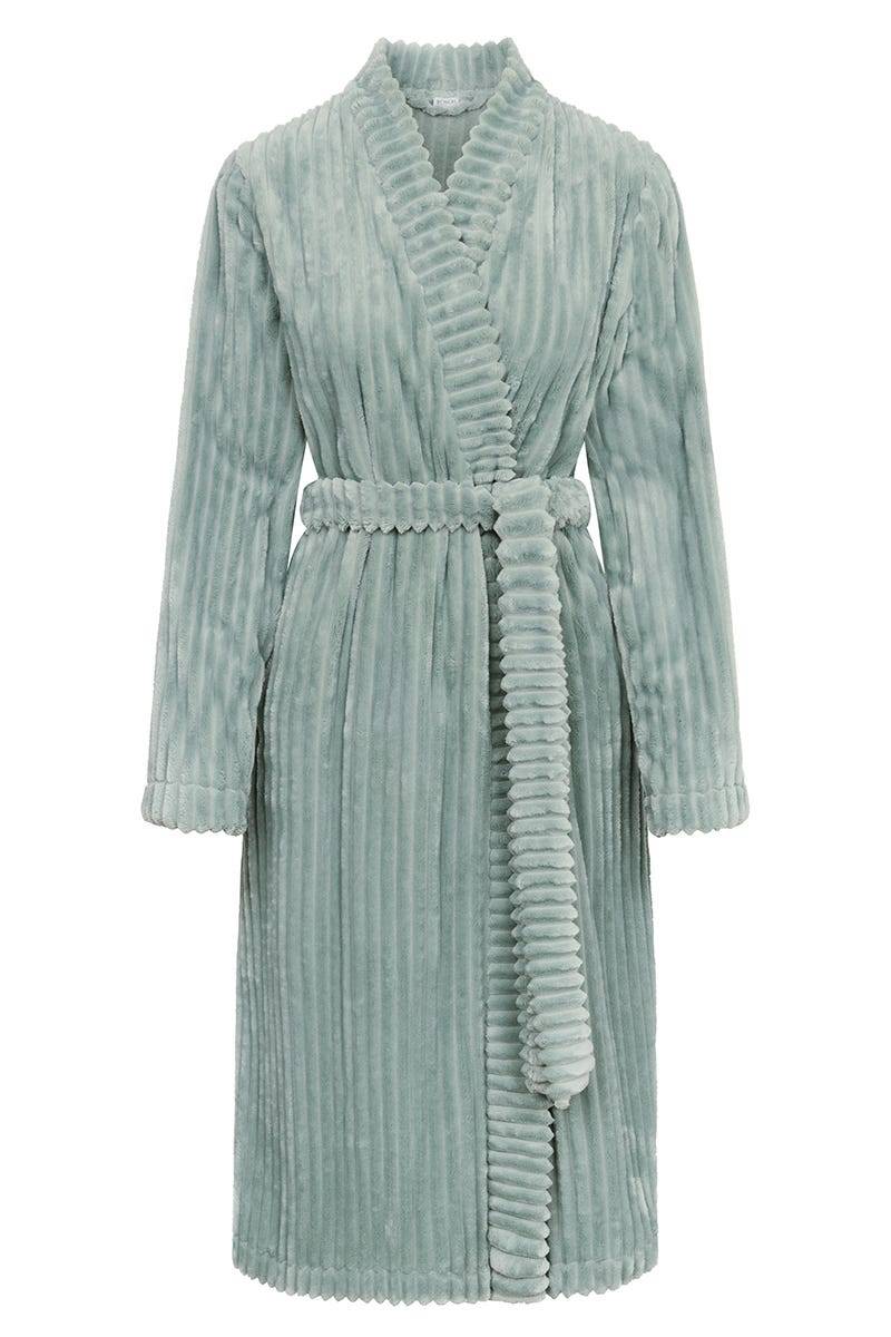 Rösch Morgenmantel Aus Flausch In Moderner Ripp-Optik 100% Polyester