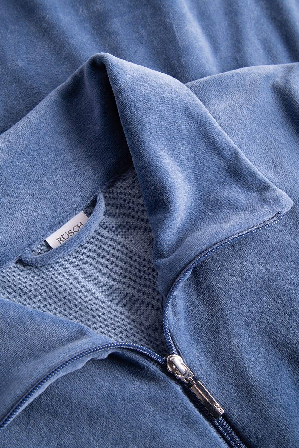 Rösch Morgenmantel Aus Nicki Blouson-Style Sportive Streifen Stickbündchen Baumwolle/Polyester