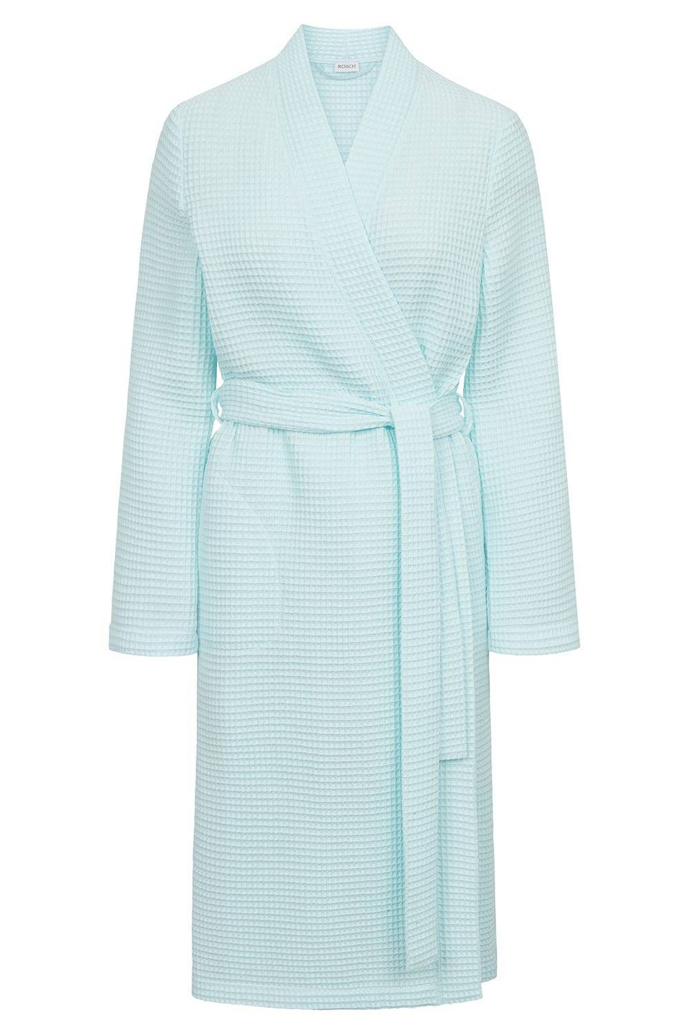Rösch Morgenmantel Aus Strukturware Waffeloptik 100% Baumwolle