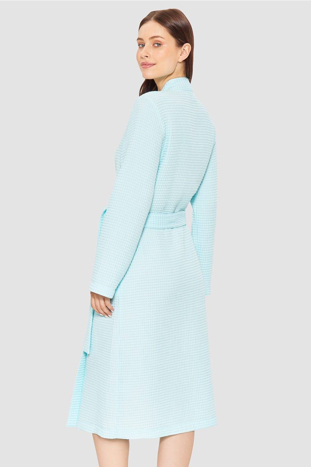 Rösch Morgenmantel Aus Strukturware Waffeloptik 100% Baumwolle