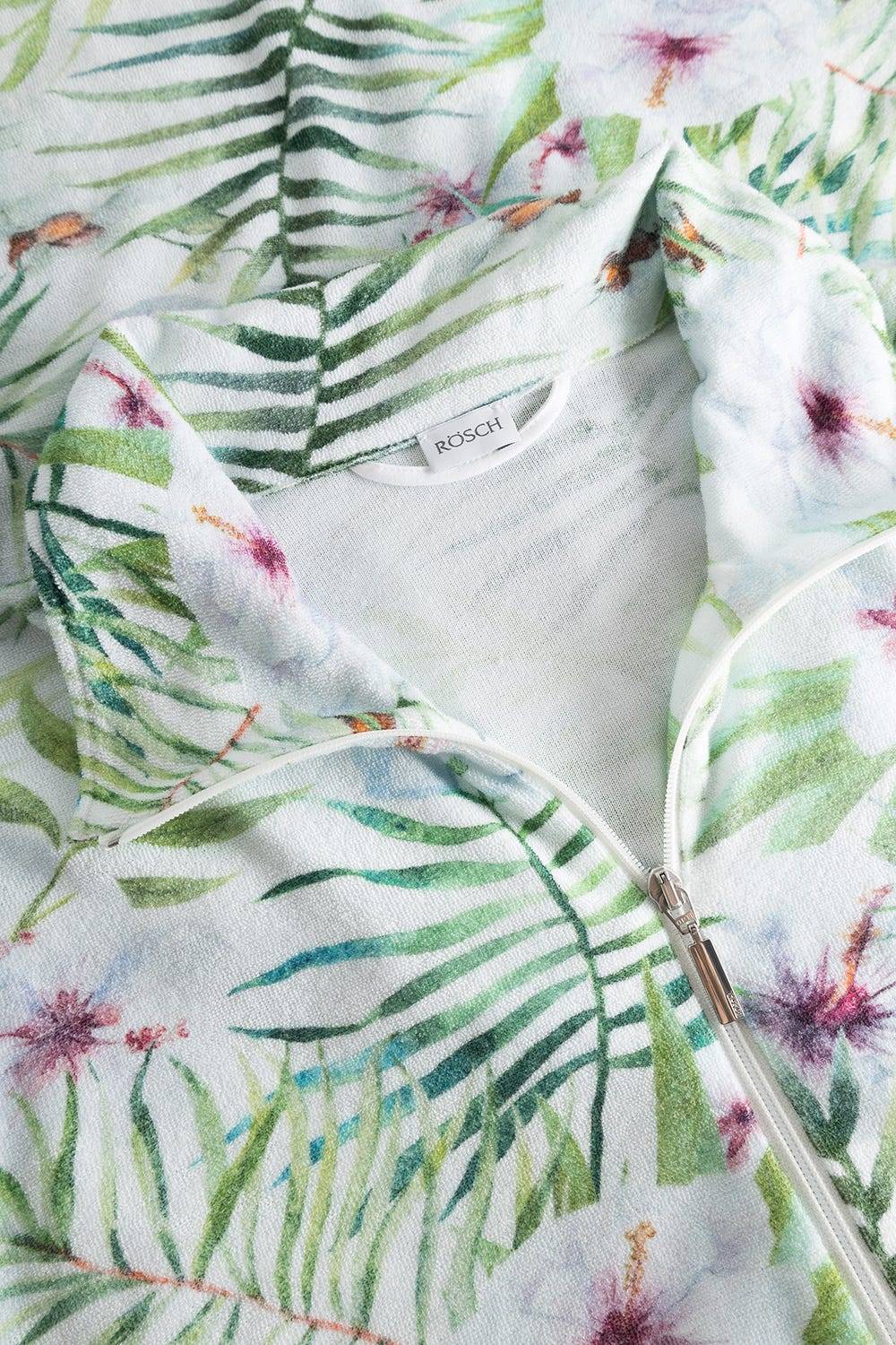 Rösch Morgenmantel Im Exotischem Blumendruck Frottee Baumwolle/Polyester