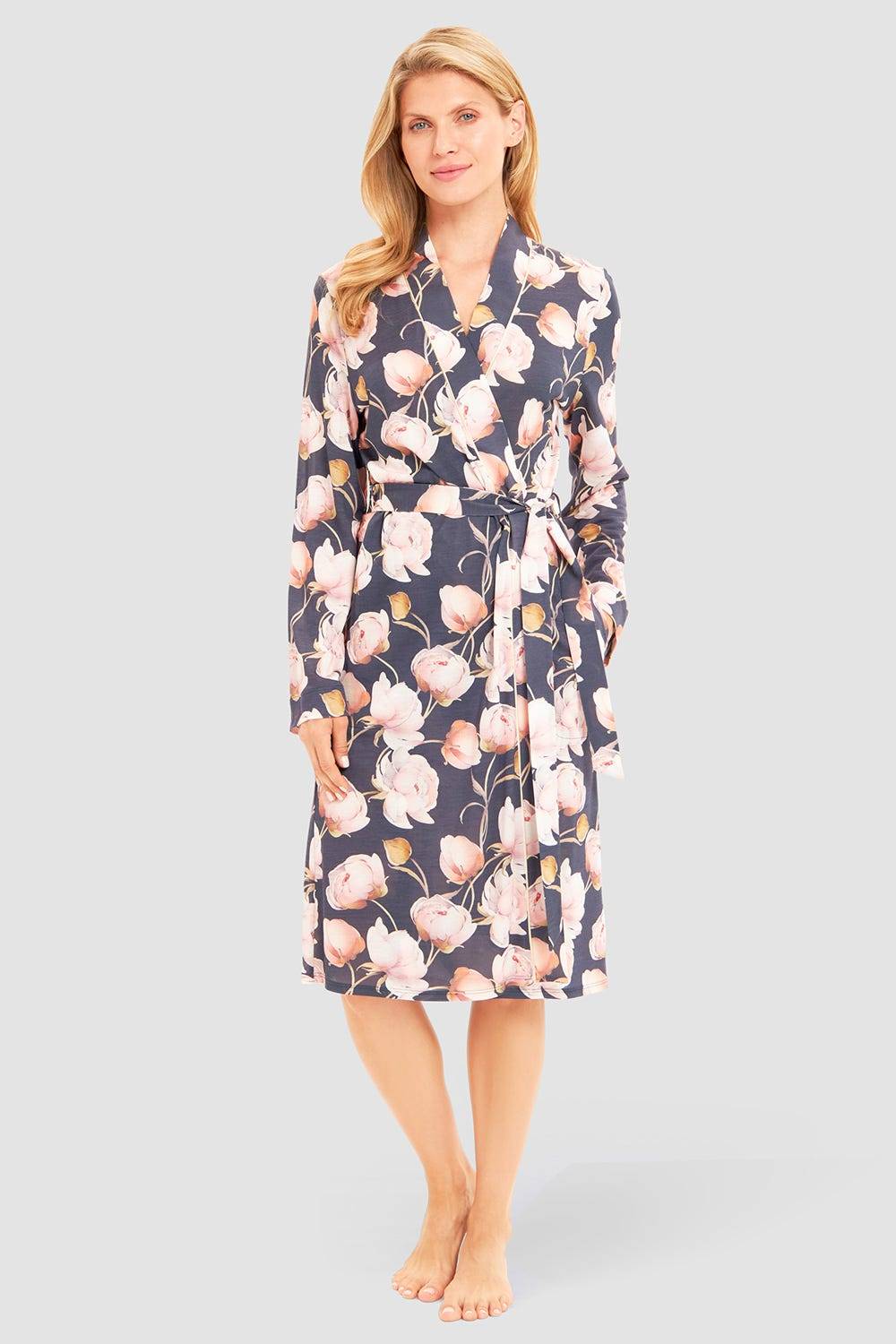 Rösch Morgenmantel im floralen Druck romantisch 100% Modal
