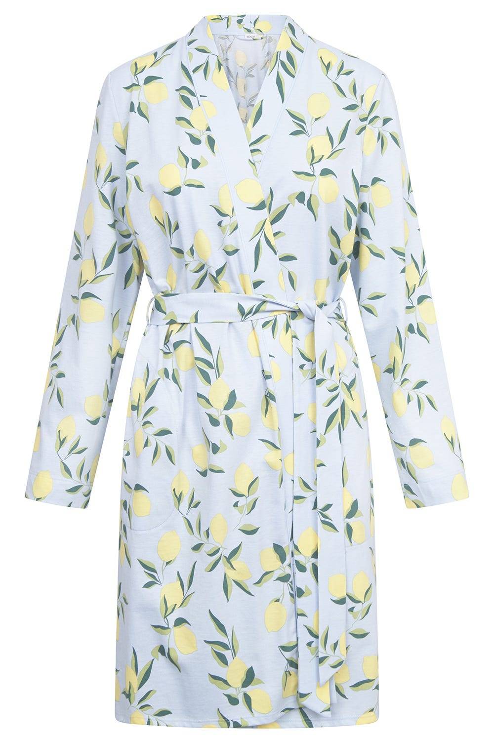 Rösch Morgenmantel Im Zitronendruck Sommerlich 100% Baumwolle
