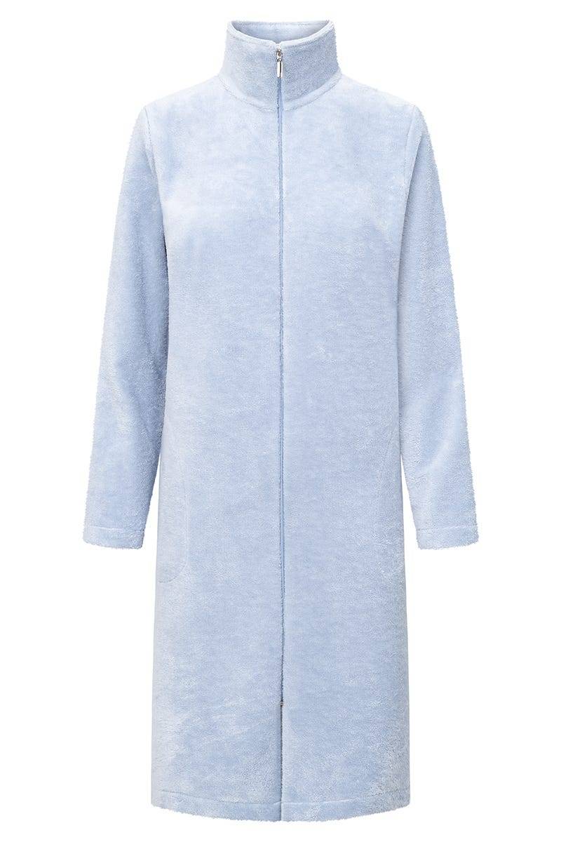 Rösch Morgenmantel Mit Reißverschluss Aus Flausch Materialmix