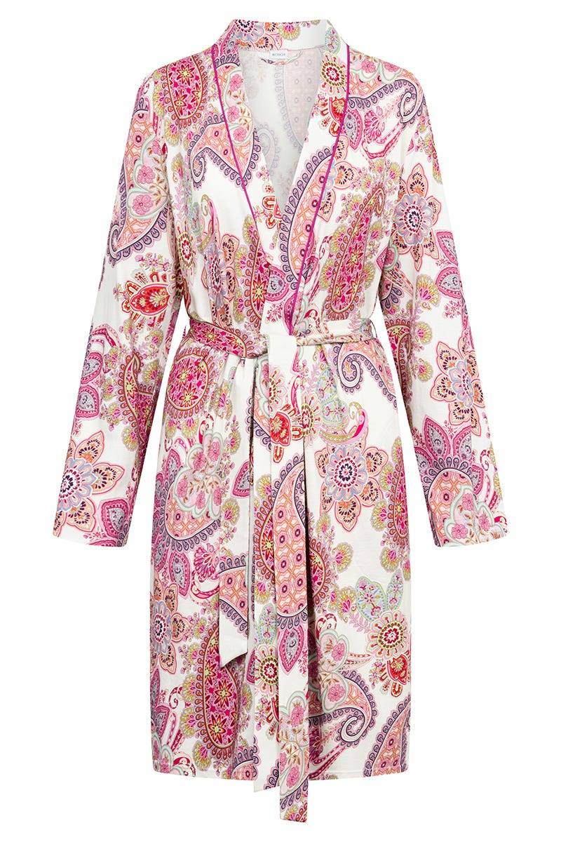 Rösch Morgenmantelim Paisley-Druck Beerenfarben Baumwolle/Modal