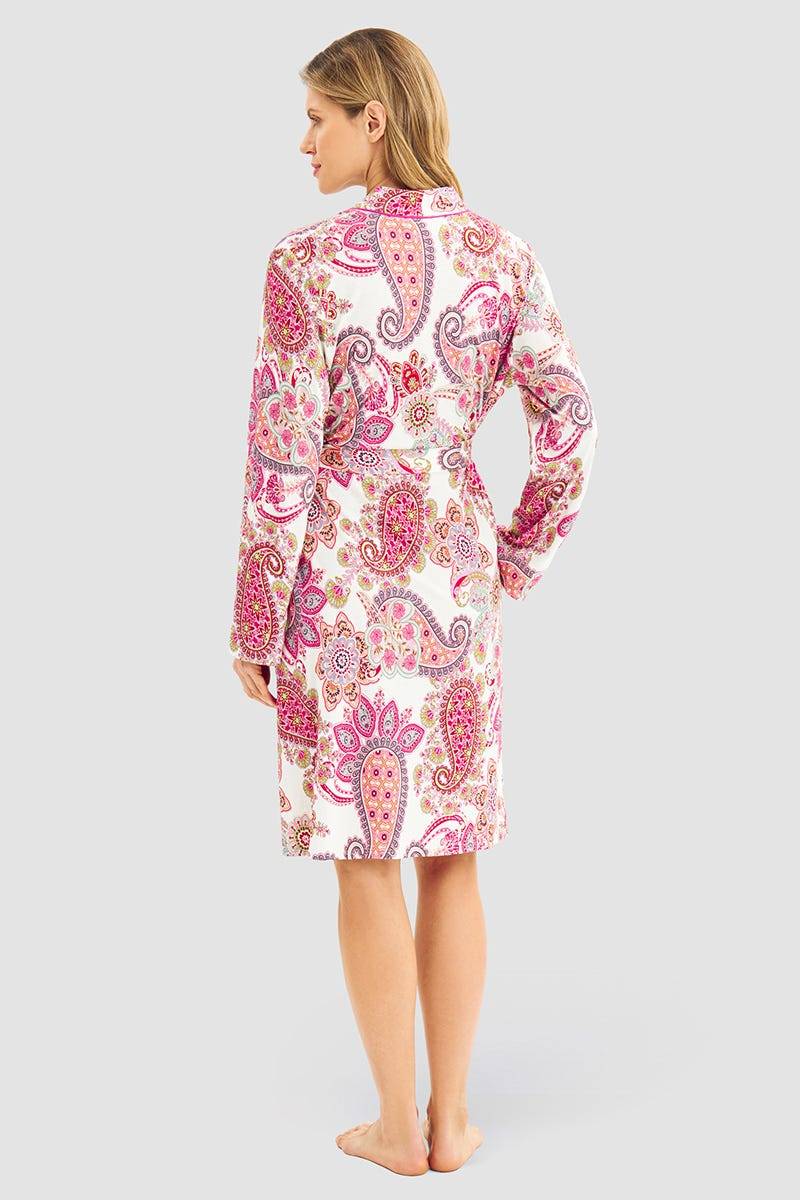 Rösch Morgenmantelim Paisley-Druck Beerenfarben Baumwolle/Modal