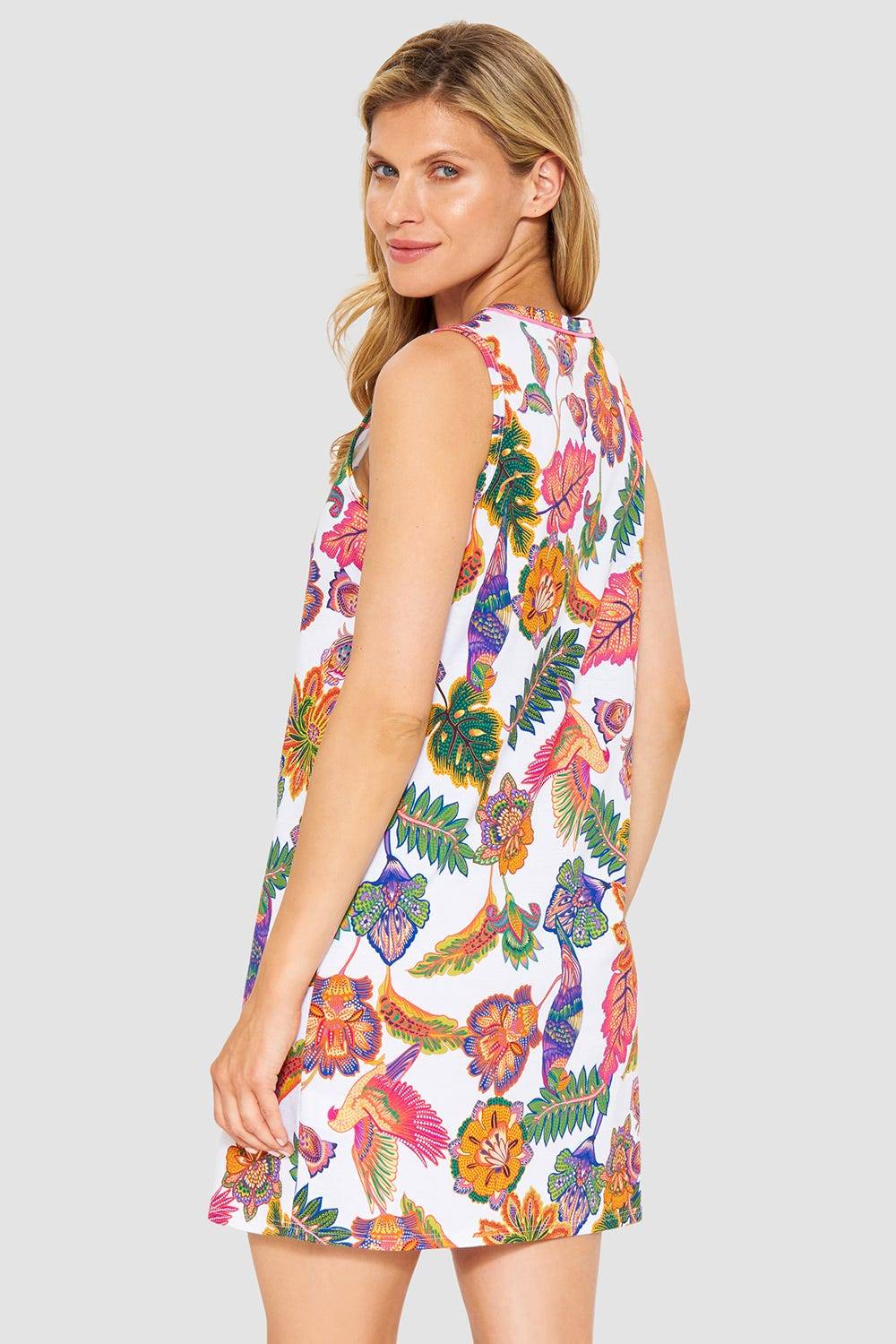 Rösch Nachthemd Ärmellos Mit Blumenprint Exotisch Baumwolle/Modal