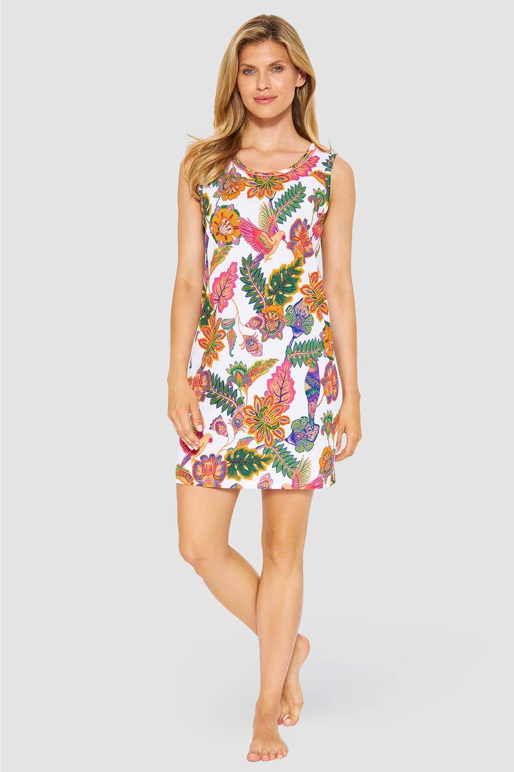 Rösch Nachthemd Ärmellos mit Blumenprint exotisch Baumwolle/Modal