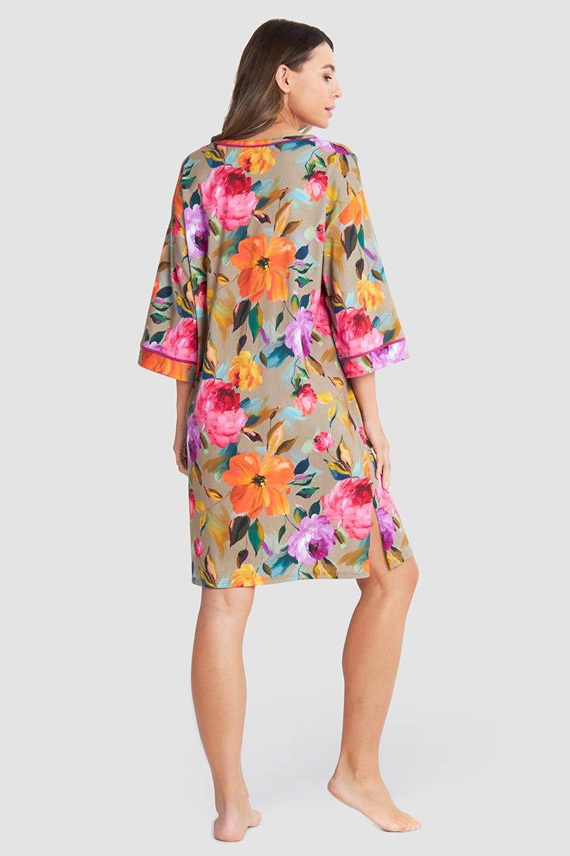 Rösch Nachthemd Im Aquarell-Blüten-Druck Baumwolle/Modal