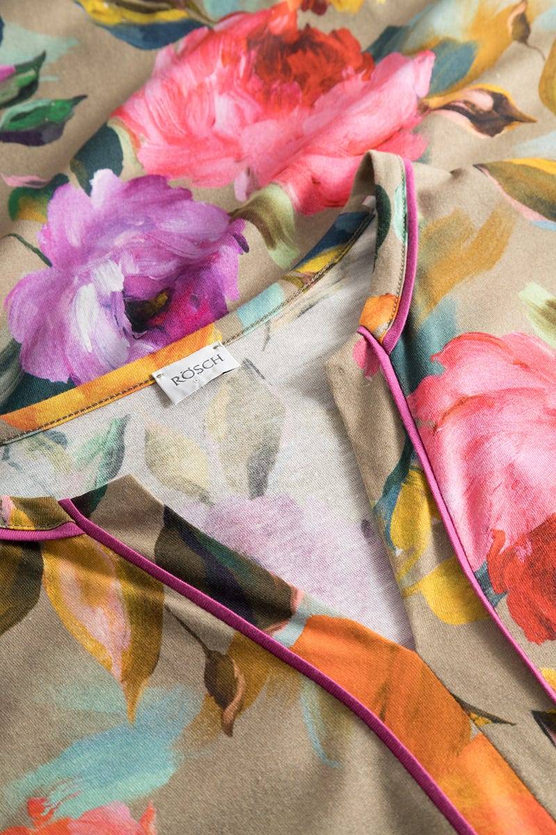 Rösch Nachthemd Im Aquarell-Blüten-Druck Maxi-Länge Baumwolle/Modal