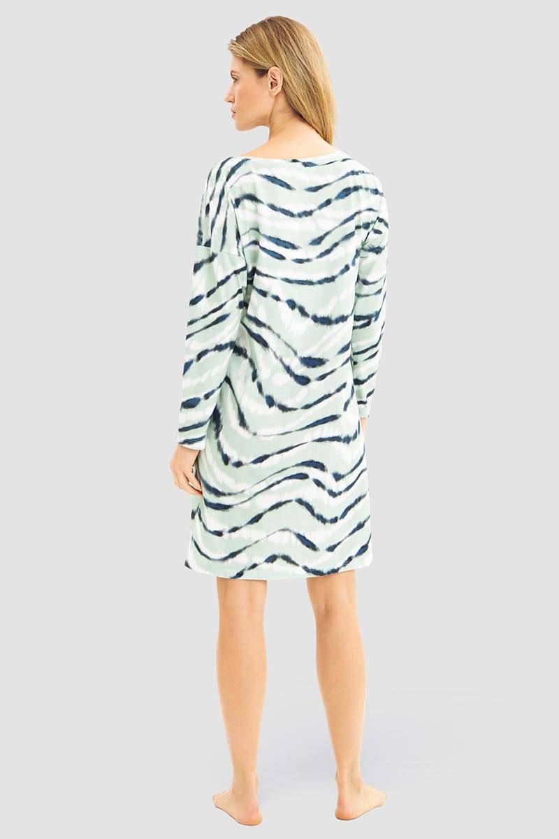 Rösch Nachthemd Im Batidruck Mintgrün 100% Baumwolle