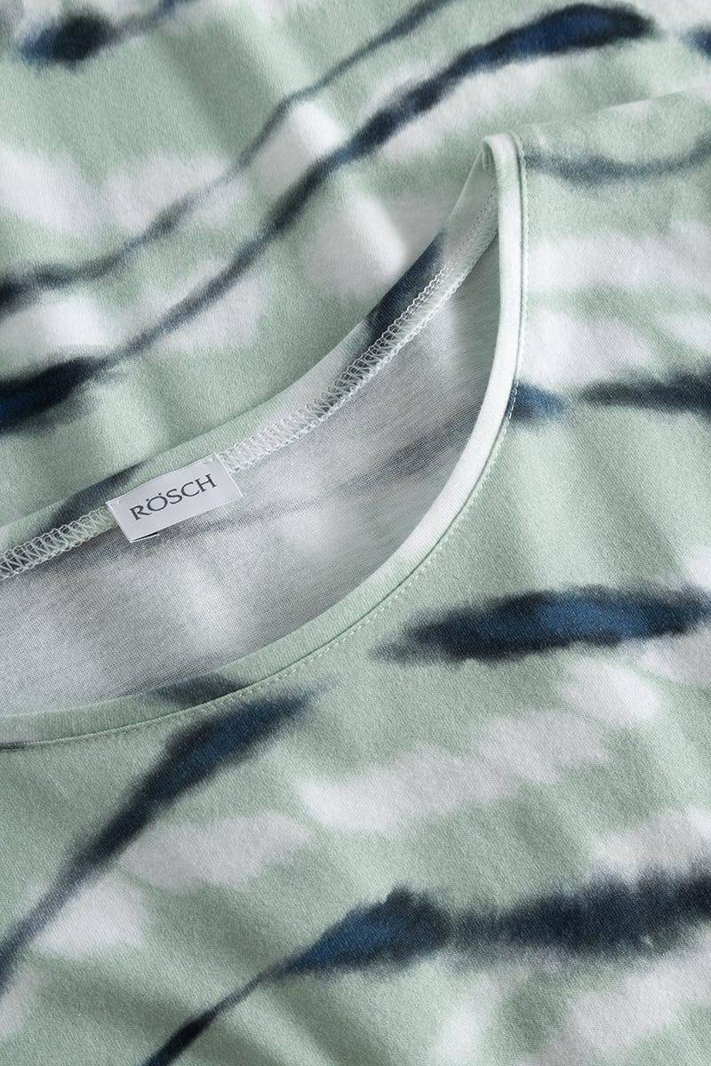 Rösch Nachthemd Im Batidruck Mintgrün Maxilänge 100% Baumwolle