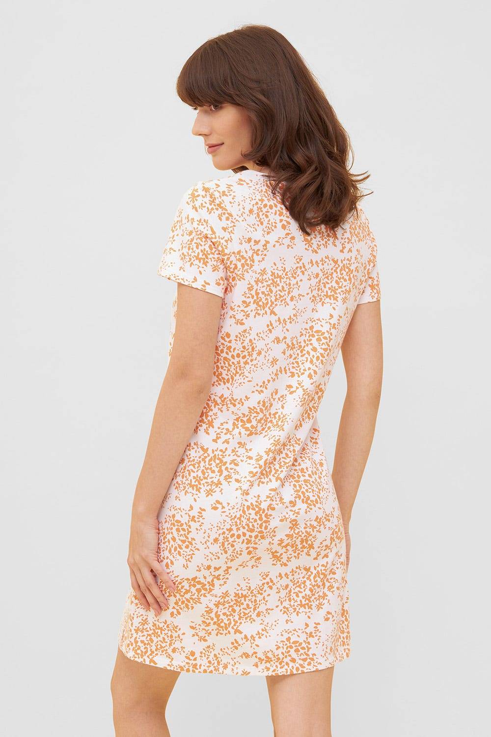 Rösch Nachthemd Im Blümchen-Design Orange Baumwolle/Elasthan