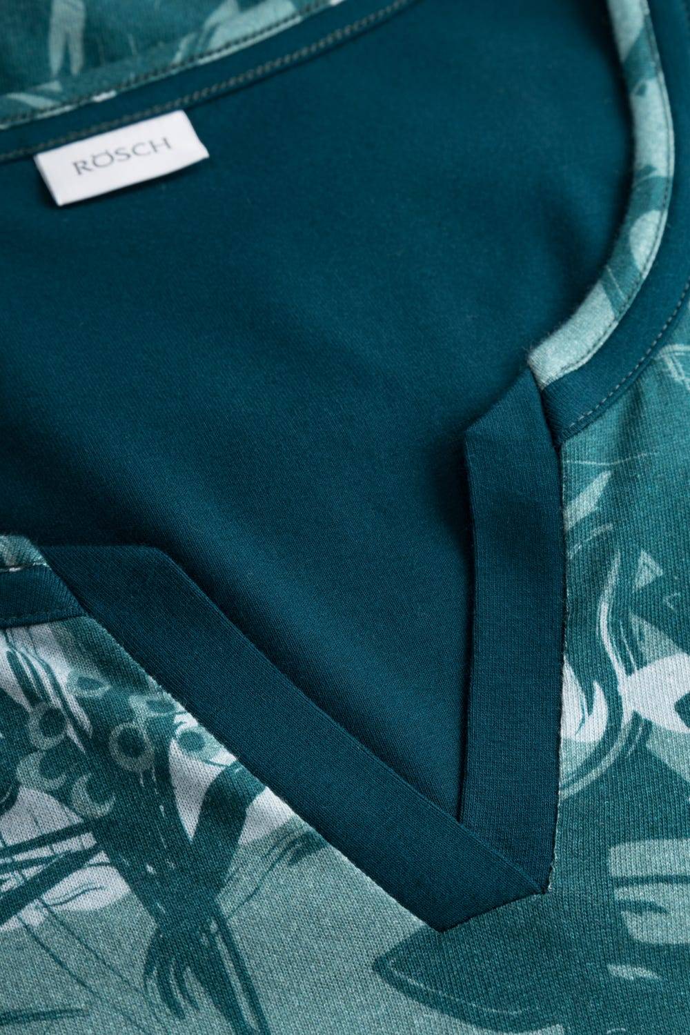 Rösch Nachthemd Im Blumenmuster Petrol 100% Baumwolle