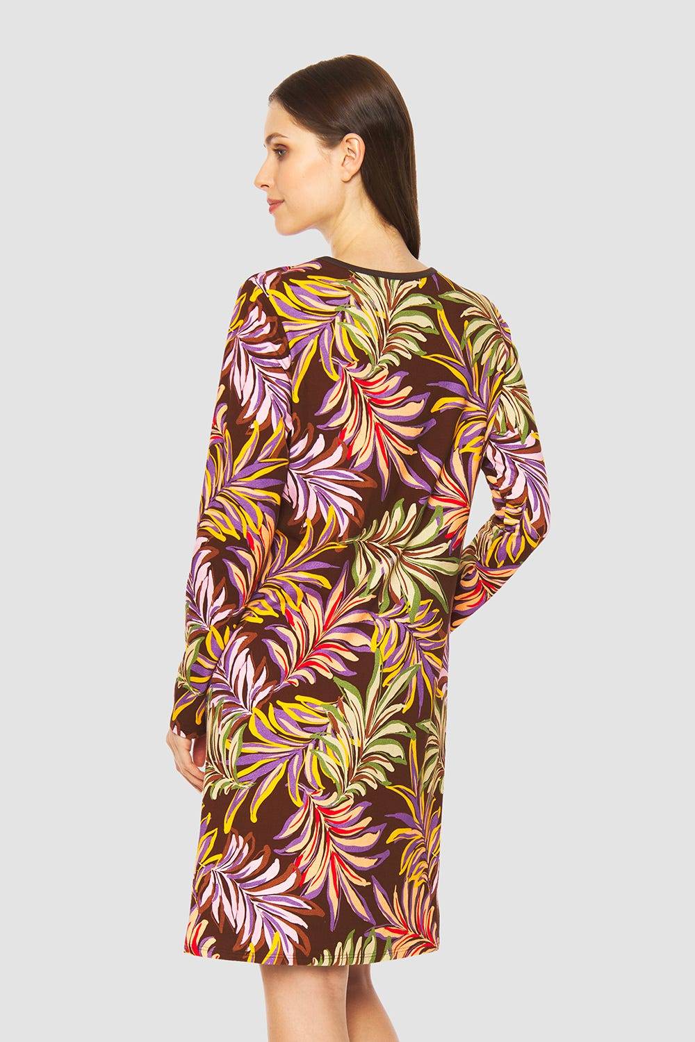 Rösch Nachthemd Im Bunten Blätterdruck Braun Baumwolle/Elasthan