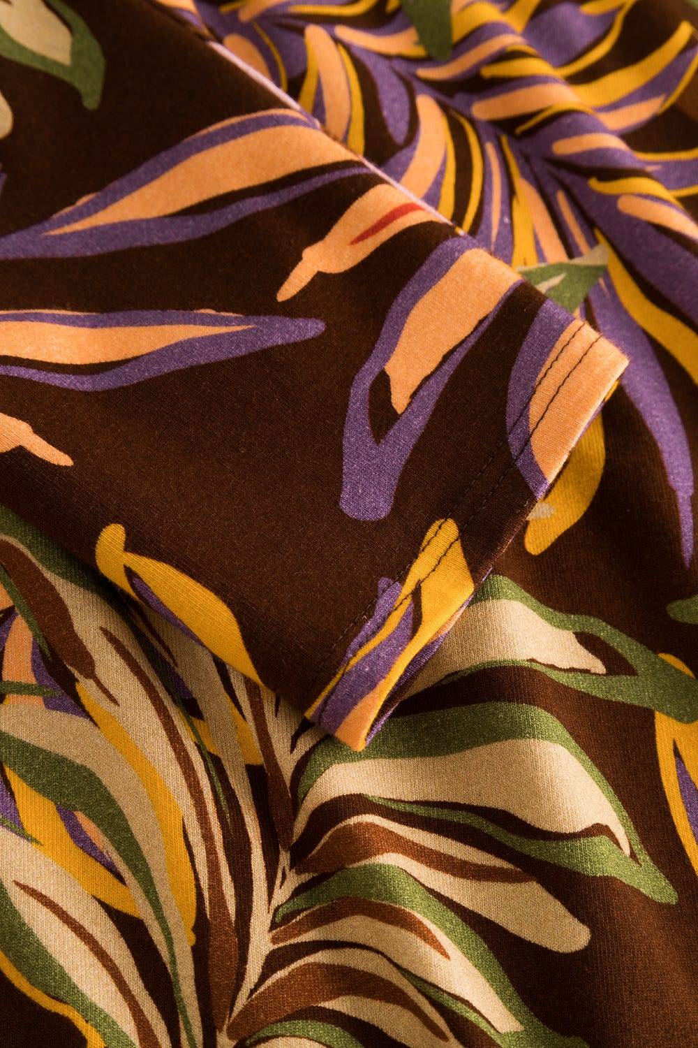 Rösch Nachthemd Im Bunten Blätterdruck Braun Baumwolle/Elasthan