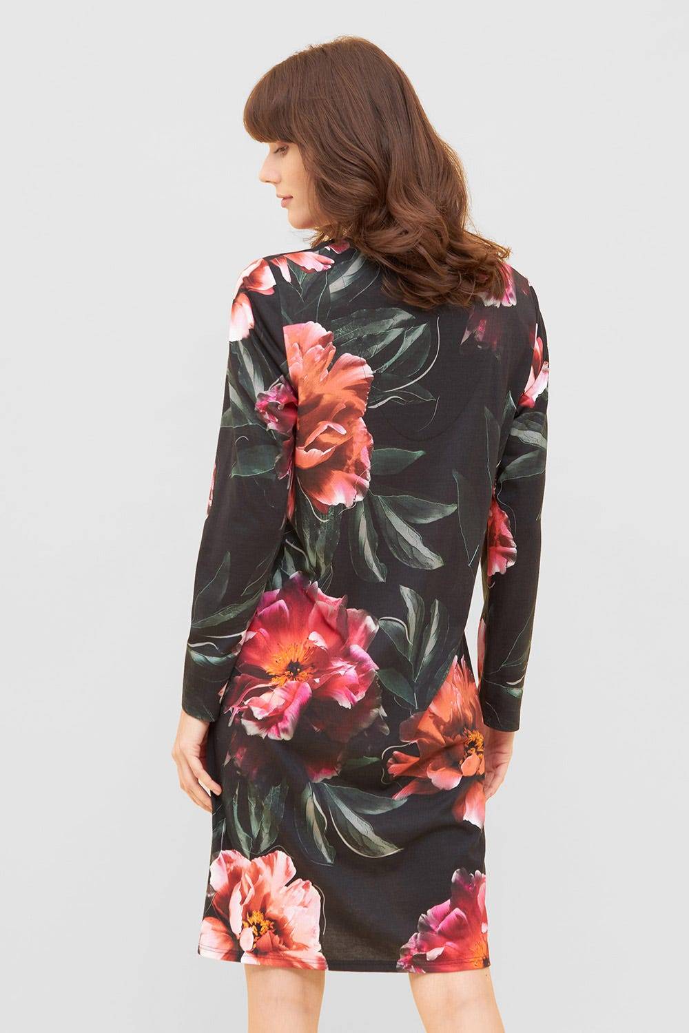 Rösch Nachthemd Im Eleganten Blumendruck V-Ausschnitt Baumwolle/Modal